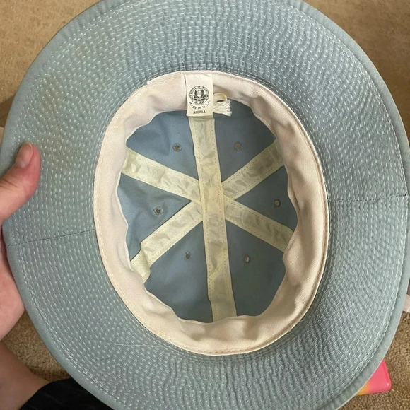 Vintage Union Made Light Blue Bucket Hat Small – Striped Band USA Made 21" - Picture 6 of 8